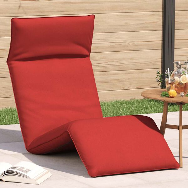 vidaXL Espreguiçadeira dobrável 175x54x8,5 cm tecido Oxford vermelho