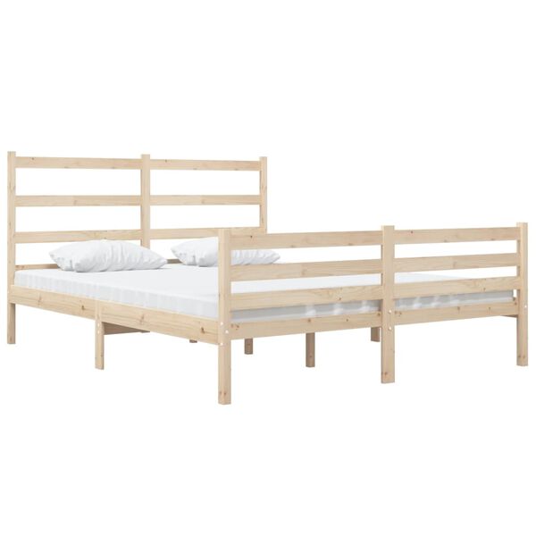 vidaXL Estrutura de cama pequena casal 120x190 cm pinho maciço