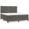 vidaXL Cama com molas/colch&atilde;o 180x200 cm veludo cinzento-escuro