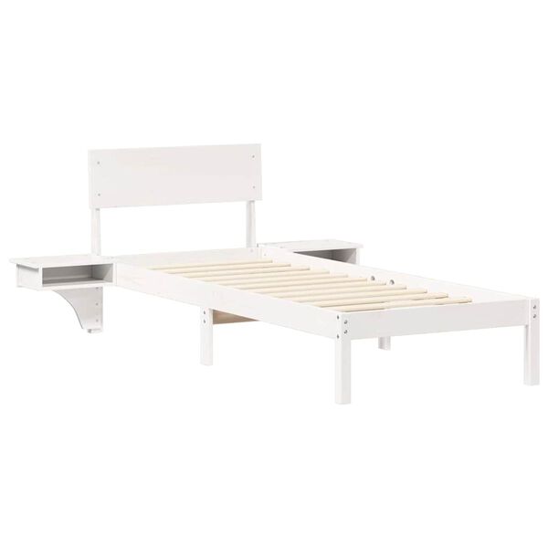 vidaXL Estrutura da Cama Branco 75 x 190 cm Madeira de Pinheiro Sólida
