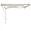 vidaXL Toldo retr&aacute;til manual com LED 6x3 m cor creme