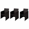 vidaXL Cadeiras de jardim 3 unid. Castanho Rattan Sint&eacute;tico