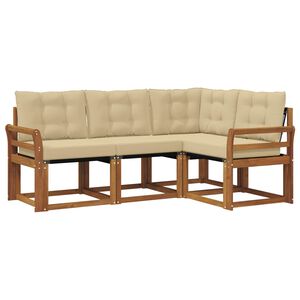 vidaXL Conjunto de Sof&aacute;s para Exterior 4 pcs Natural e Bege