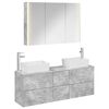 vidaXL Conjunto de M&oacute;veis para Banheiro 4 pcs Cinzento Cimento