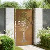 vidaXL Port&atilde;o de jardim 100x175 cm em a&ccedil;o corten com design de &aacute;rvore