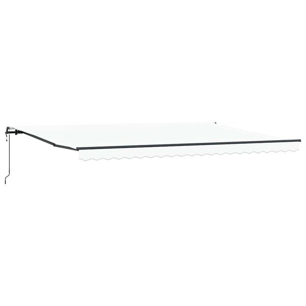 vidaXL Toldo Retr&aacute;til Branco 500 &times; 350 cm Tecido e Alum&iacute;nio