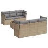 vidaXL 7 pcs conjunto de sof&aacute;s p/ jardim com almofad&otilde;es vime PE bege