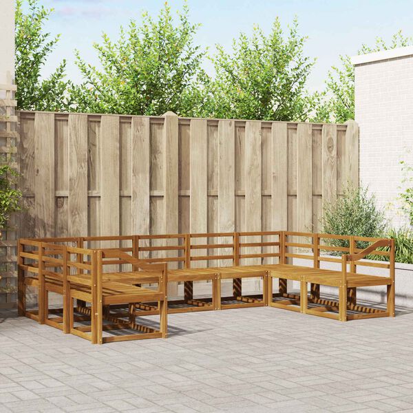 vidaXL Conjunto de Sof&aacute;s para Exterior 9 pcs Natural