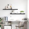 vidaXL Prateleiras de parede suspensas 2 pcs 120x23,5x3,8cm MDF preto