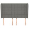 vidaXL Cabeceira cama c/ abas tecido 147x23x118/128 cm cinzento-escuro
