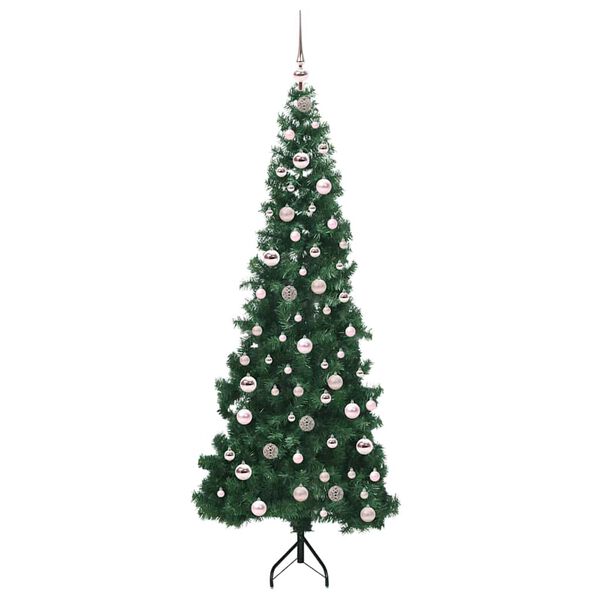 vidaXL &Aacute;rvore de Natal artificial de canto Verde 210 cm PVC e Metal