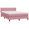 vidaXL Cama com molas/colch&atilde;o 160x220 cm veludo rosa