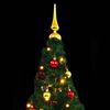 vidaXL &Aacute;rvore de Natal artificial pr&eacute;-iluminada + enfeites 210cm verde