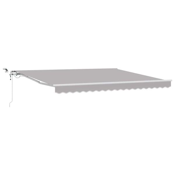 vidaXL Toldo Retr&aacute;til Cinzento-claro 400 &times; 300 cm Poli&eacute;ster e Metal