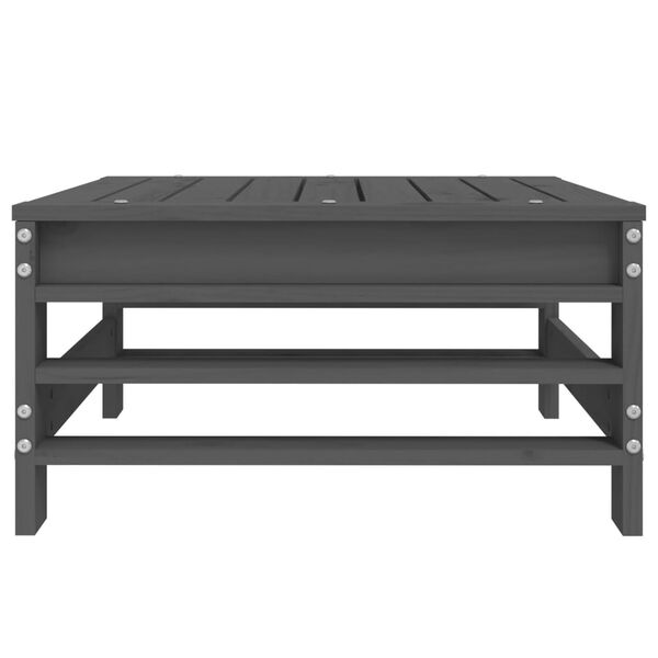 vidaXL Apoio de pés para jardim madeira de pinho maciça cinzento