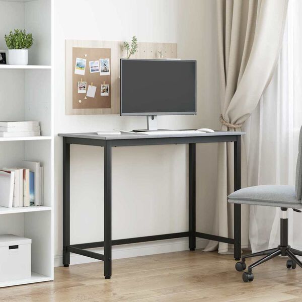 vidaXL mesa Cinza Sonoma 80 x 50 x 76,5 cm Madeira de Engenharia e A&ccedil;o