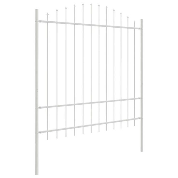 vidaXL Cerca para Jardim 7 pcs Branco 170 x 215 cm A&ccedil;o revestido a p&oacute;