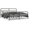 vidaXL Estrutura de cama com cabeceira e p&eacute;s 200x200 cm metal preto
