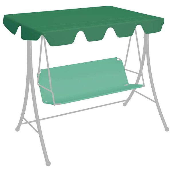 vidaXL Toldo suplente p/ baloiço de jardim 150/130x105/70 cm verde