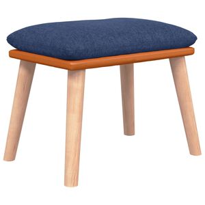 vidaXL Apoio de p&eacute;s 45x29,5x35 cm tecido/couro artificial azul