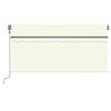 vidaXL Toldo autom&aacute;tico c/ estore/LED/sensor vento 3,5x2,5 m cor creme