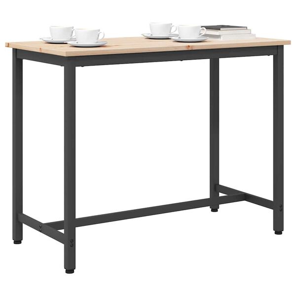 vidaXL mesa Natural 100 x 50 x 77 cm Madeira de Engenharia e A&ccedil;o