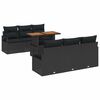 vidaXL Conjunto de Sof&aacute; de Jardim 7 unid. 6-N&uacute;mero de lugares Preto