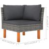 vidaXL 5 pcs conjunto lounge de jardim c/ almofad&otilde;es vime PE cinzento