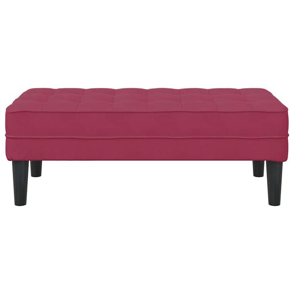 vidaXL banco com almofada Vinho Vermelho 113 x 57 x 39 cm Veludo