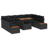 vidaXL Conjunto de Sof&aacute; de Jardim 10 unid. Preto vime PE