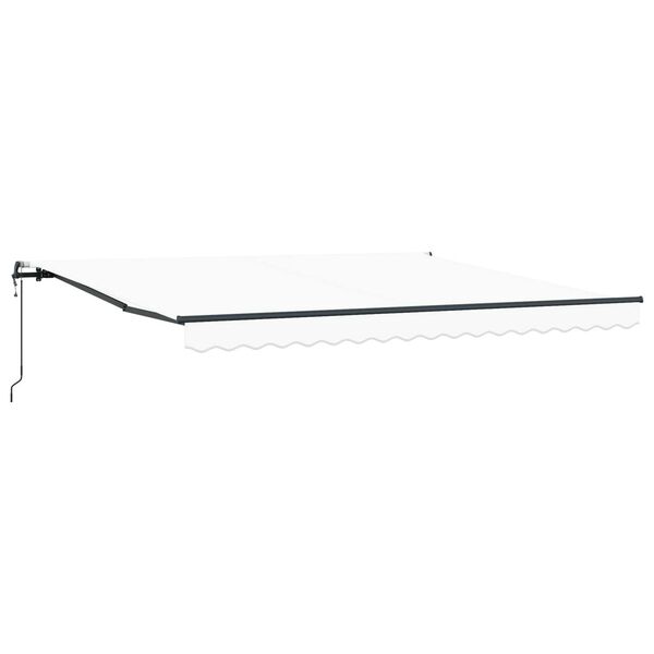 vidaXL Toldo Retr&aacute;til Branco 400 &times; 350 cm Tecido e Alum&iacute;nio