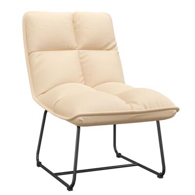 vidaXL Cadeira de lazer com estrutura de metal veludo cor creme