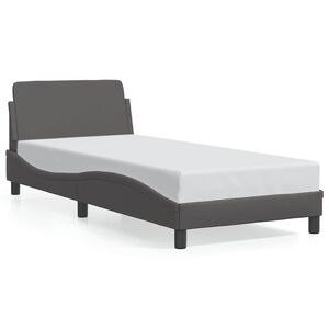 vidaXL Estrutura de cama Dover 90x200 cm couro artificial cinzento