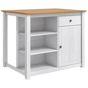 vidaXL Carrinho de Cozinha com porta PANAMA 2 pcs Branco e Cera de Mel
