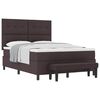vidaXL Cama Box com colch&atilde;o Marrom Escuro 160 x 200 cm tecido