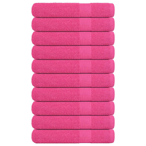 vidaXL Toalhas FROGN 10 pcs 100x200 cm 360 g/m&sup2; rosa