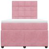 vidaXL Cama boxspring com colch&atilde;o 120x190 cm veludo rosa