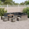 vidaXL Conjunto de Sof&aacute; de Jardim com almofada 12 pcs Cinzeto vime PE