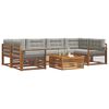 vidaXL Conjunto de Sof&aacute;s para Exterior 7 pcs Cinza Natural e Claro