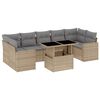 vidaXL 8 pcs conjunto de sof&aacute;s p/ jardim com almofad&otilde;es vime PE bege