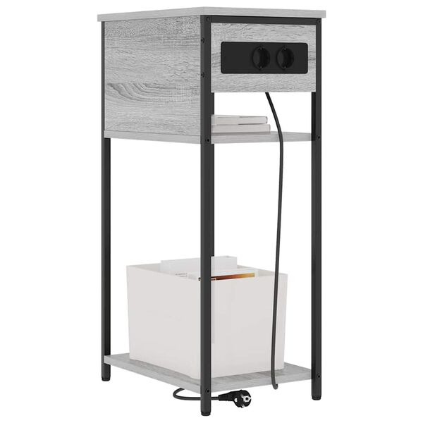 vidaXL Arm&aacute;rio de Cabeceira Cinza Sonoma 41 x 28 x 76 cm