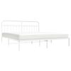 vidaXL Estrutura de cama com cabeceira 200x200 cm metal branco