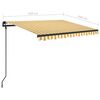 vidaXL Toldo retr&aacute;til manual com postes 3,5x2,5 m amarelo e branco