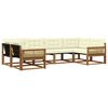 vidaXL Conjunto de Sof&aacute;s para Exterior 6 pcs Natural e Creme