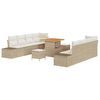vidaXL Conjunto de Sof&aacute; de Jardim com almofada 11 pcs Bege vime PE