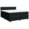 vidaXL Cama com molas/colch&atilde;o 200x200 cm tecido preto