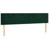 vidaXL Cabeceira de cama c/luzes LED veludo 200x5x78/88cm verde-escuro