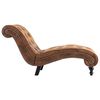 vidaXL Chaise longue camurça artificial castanho