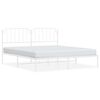 vidaXL Estrutura de cama com cabeceira 160x200 cm metal branco