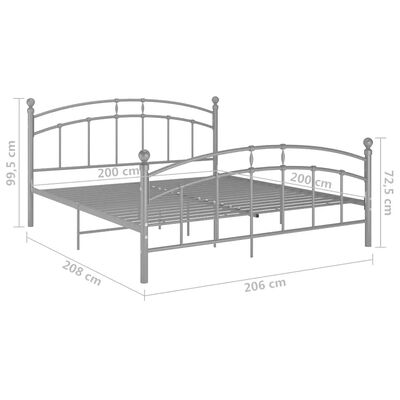 vidaXL Estrutura de cama 200x200 cm metal cinzento
